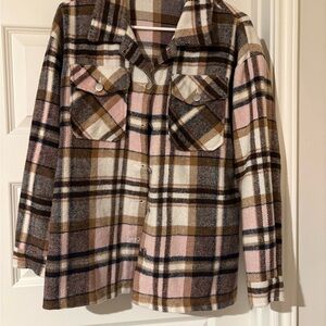 Plaid Button-Up Jacket